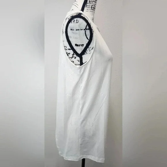 Pink Daisy Women's Athletic Open Back Sleeveless White Tank Top Size Small NWT - Picture 4 of 9